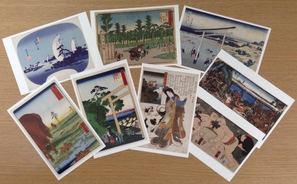 浮世絵はがき（画像提供：船橋市立図書館）