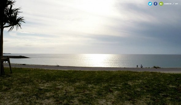 沈む夕日の美しさは県内有数だという「美らSUNビーチ」