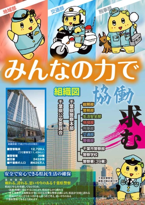 千葉県警察平成28年度警察官募集パンフレット中面（千葉県警察公式サイトより）