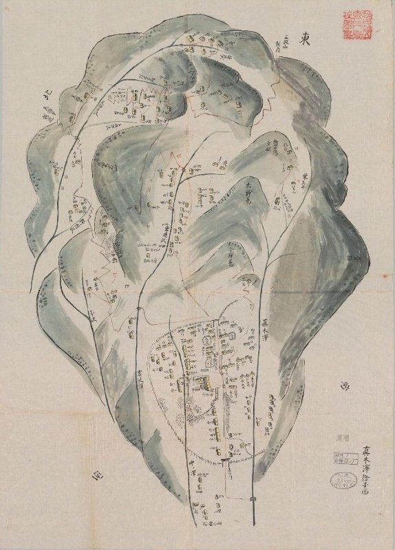 「阿仁鉱山　眞木澤繪圖面」（秋田大学「鉱山絵図・絵巻デジタルギャラリー」より）