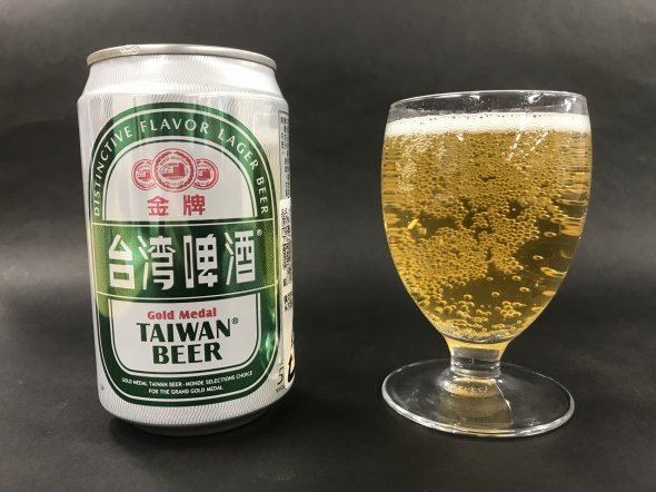 台湾ビール 金牌(きんぱい)。293円(税込)、アルコール度数は5%