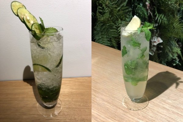 「夏恋モヒート」（左）、「酔わせてモヒート」（右）