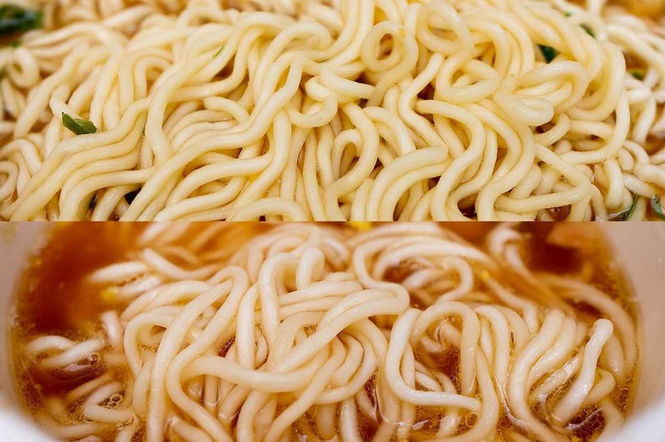 麺　上：どんぶり型　下：タテ型