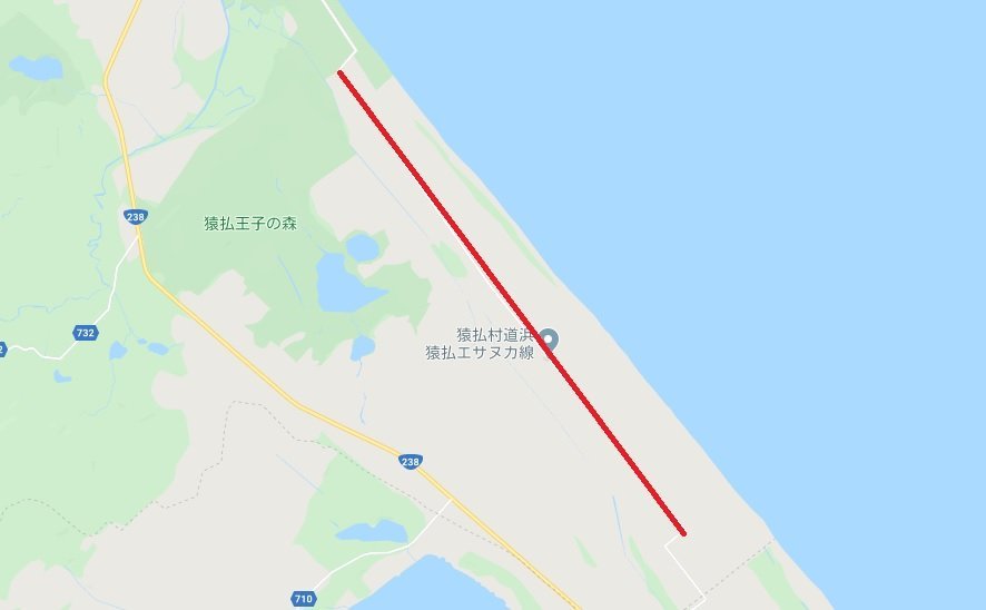 エサヌカ線（画像はグーグルマップから、編集部編）