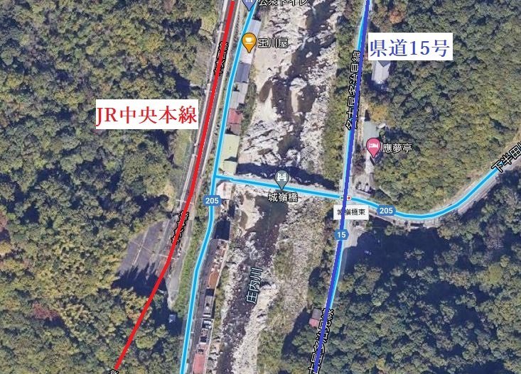 JR中央本線・定光寺駅周辺（愛知）（C）Google