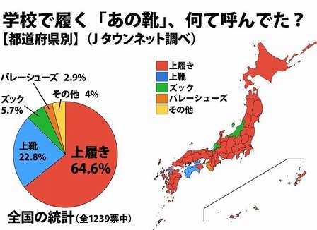 東日本では「上履き」、西日本では「上靴」派も...学校で履いていた「あの靴」の名前は