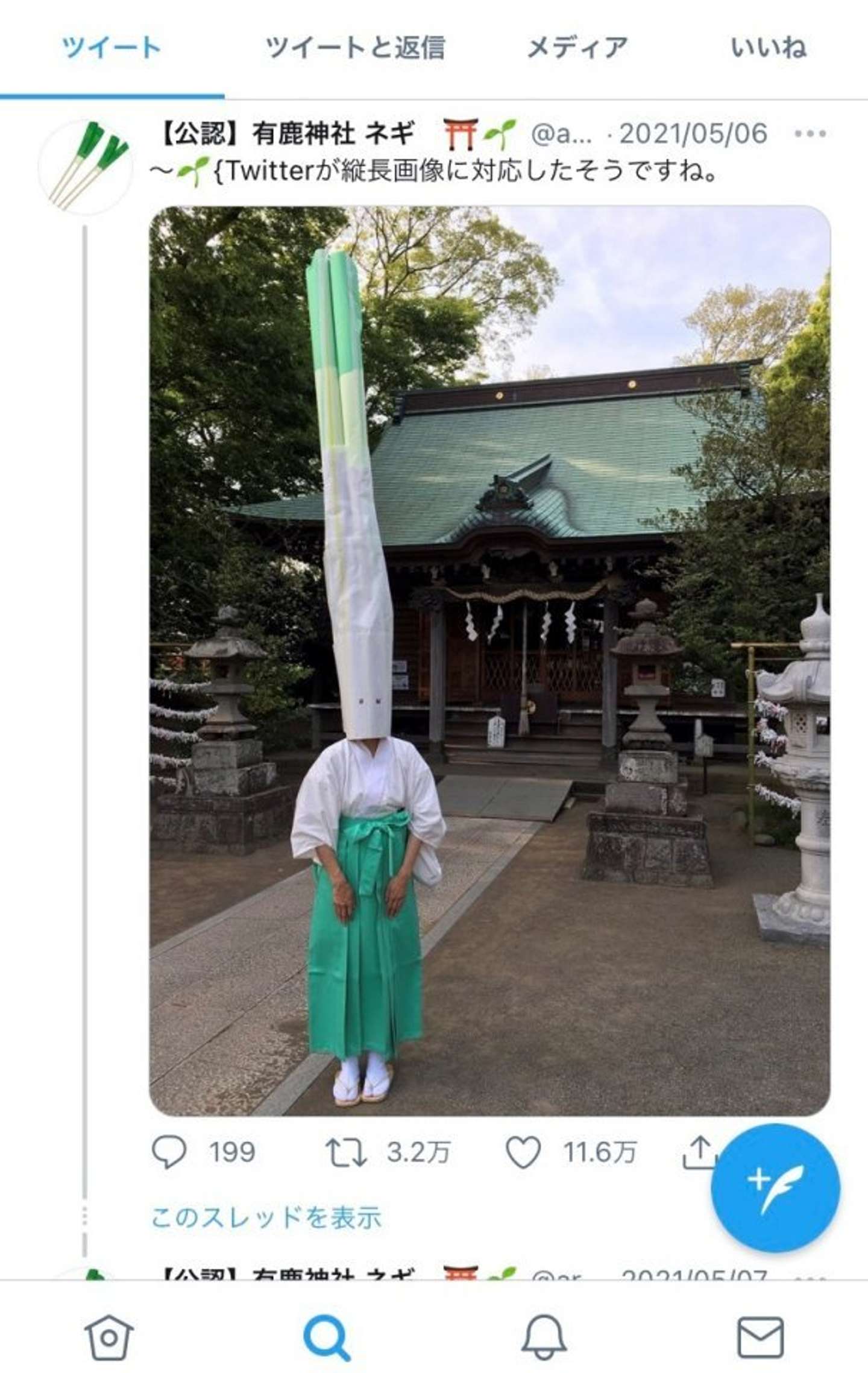 【公認】有鹿神社 ネギ(@arukajinjanegi)のツイート