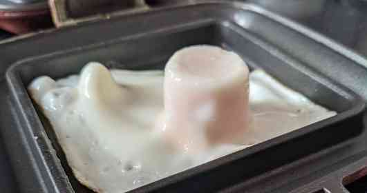 これが...目玉焼き? ホットサンドメーカーで料理したら、黄身が貝柱みたいになった件