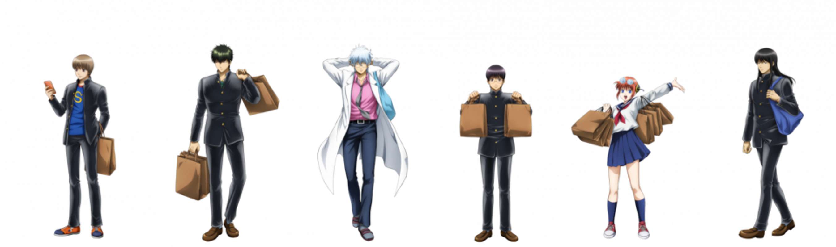 坂田銀八・志村新八・神楽・土方十四郎・沖田総悟・桂小太郎がお買い物