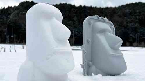 「考えた方天才」「売ろうとした会社もすごい」　雪挟んで遊ぶ「無限モアイ製造機」売り上げ4倍の大人気