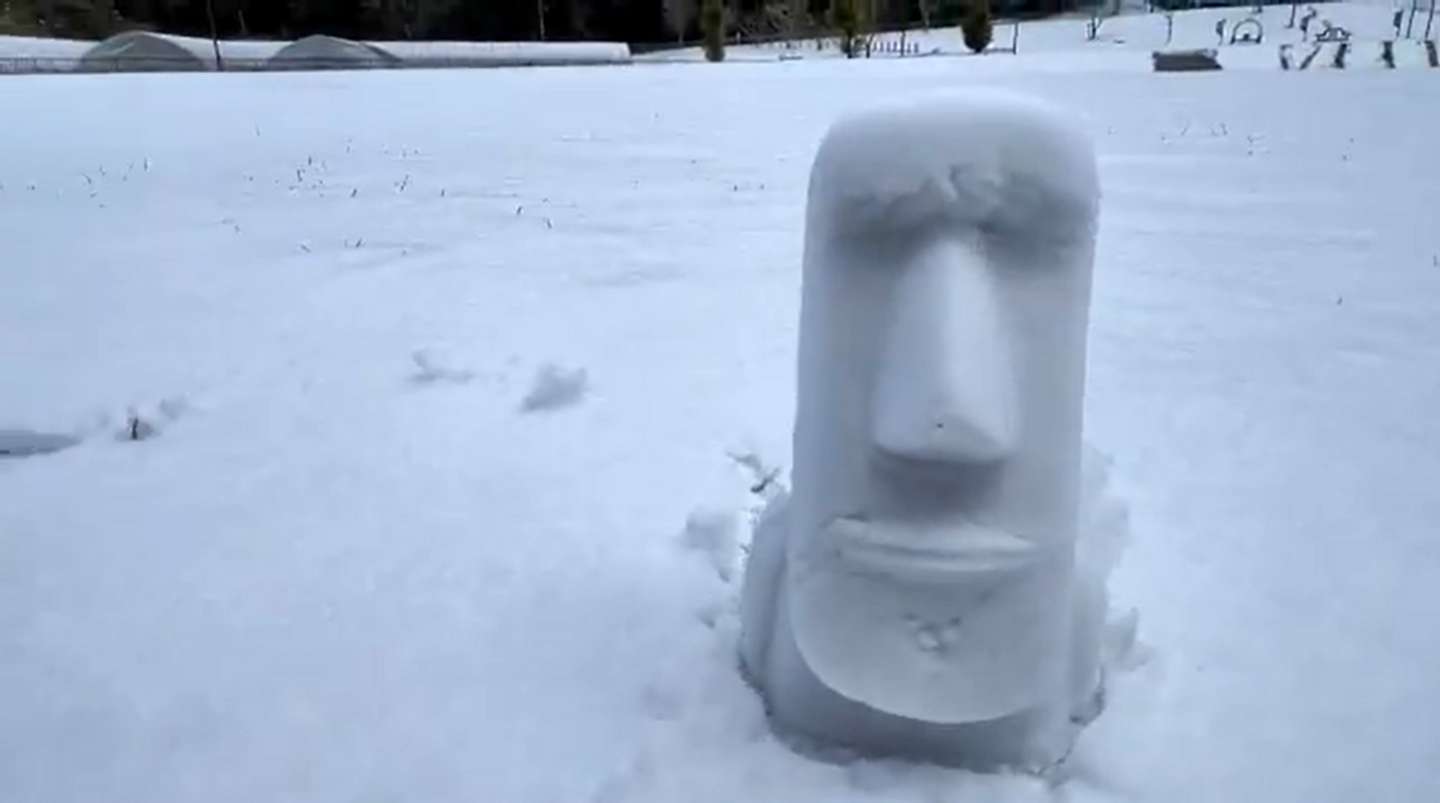 モアイです（池田工業社のX投稿動画より、スクリーンショット）