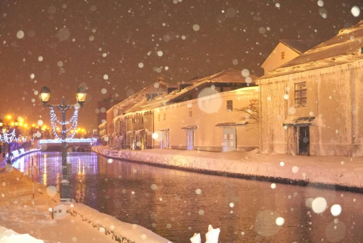 13日夜の運河の様子（画像提供：小樽観光協会）