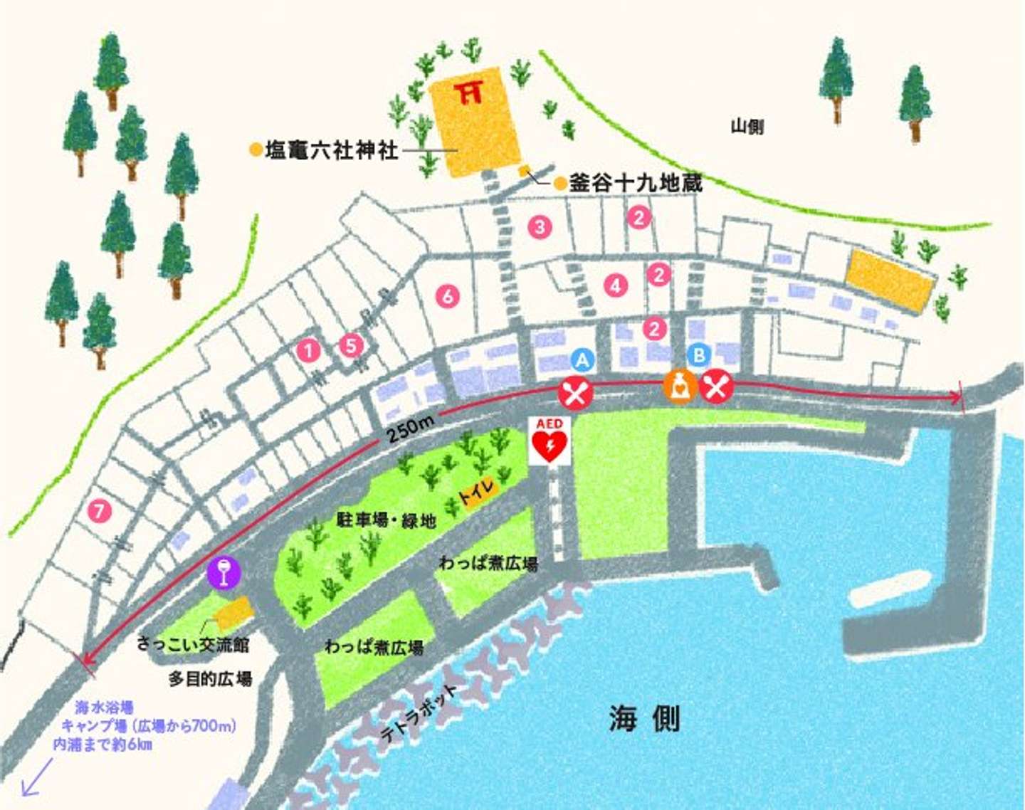 釜谷地区の集落マップ（画像は粟島観光協会公式サイトより）