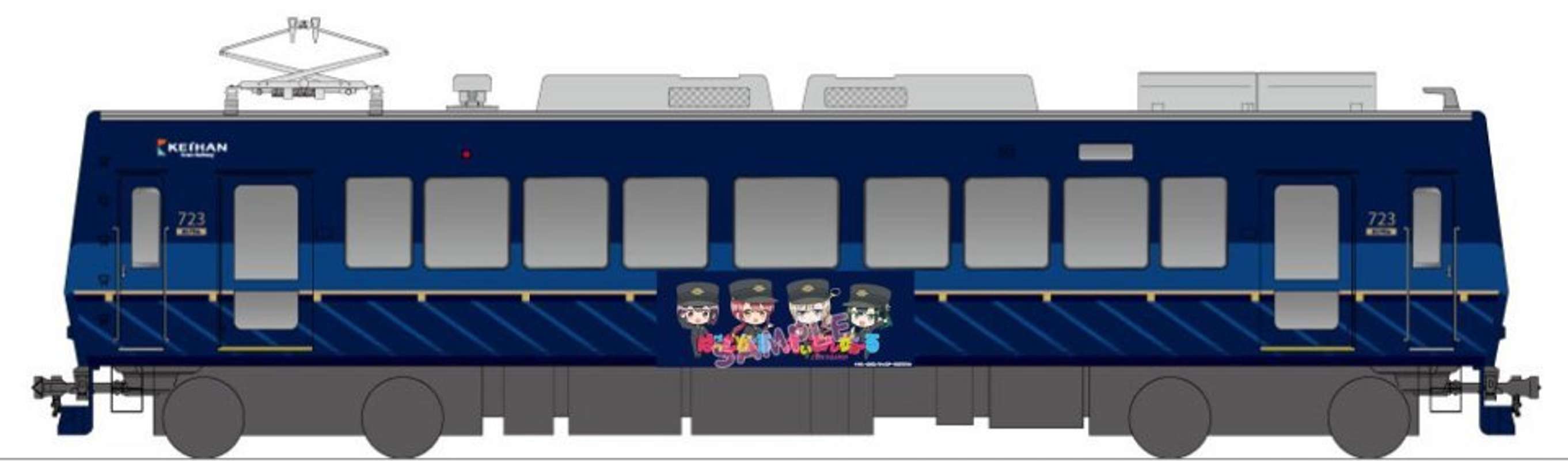 叡山電鉄×ばっどがーるコラボラッピング（C)肉丸・芳文社／ばっどがーる製作委員会