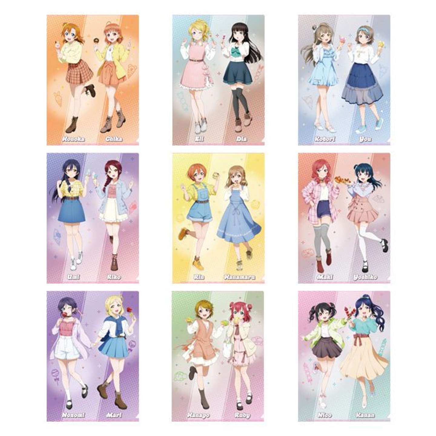 ラブライブ！ μ's ＆ Aqours×レジャフェス　グッズ　クリアファイル（全9種）各440円