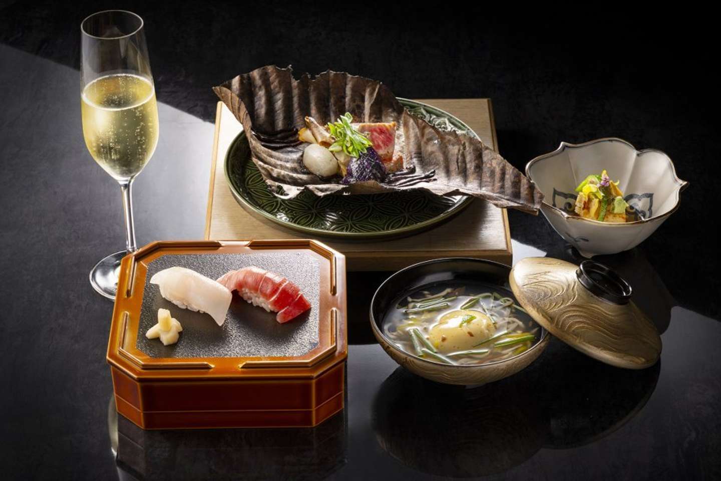 プレスリリースより、日本料理「風花」の食事（イメージ）