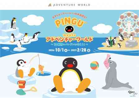 和歌山・アドベンチャーワールドでピングーたちに会おう！　大好評コラボ第2弾でオウサマペンギンパレードも【10／1～2／28】